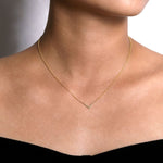 14K Yellow Gold V Shaped Diamond Bar Necklace - NK5423Y45JJ-Gabriel & Co.-Renee Taylor Gallery