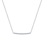 14K White Gold Curved Pavé Diamond Bar Necklace - NK5986W45JJ-Gabriel & Co.-Renee Taylor Gallery
