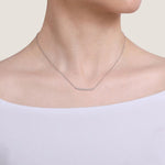 14K White Gold Curved Pavé Diamond Bar Necklace - NK5986W45JJ-Gabriel & Co.-Renee Taylor Gallery