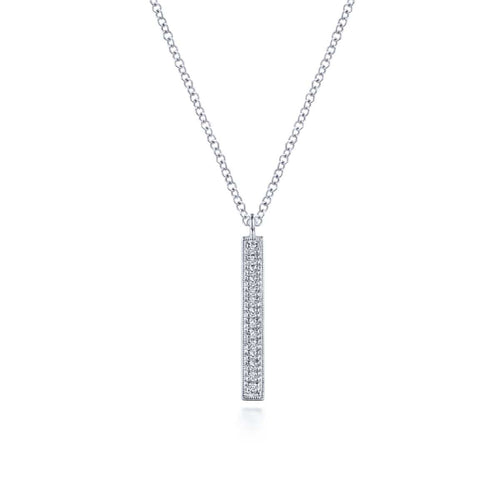 14K White Gold Diamond Drop Pendant Necklace - NK6121W45JJ-Gabriel & Co.-Renee Taylor Gallery