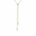 14K Yellow & White Gold Lariat Choker Necklace with Diamond Bar and Spikes - NK6123M45JJ-Gabriel & Co.-Renee Taylor Gallery