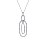 14K White Gold Interlocking Diamond Pavé Ovals Pendant Necklace - NK6183W45JJ-Gabriel & Co.-Renee Taylor Gallery