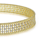 14K Yellow Gold Wide Diamond Station Choker Necklace with Bujukan Beads - NK6209Y45JJ-Gabriel & Co.-Renee Taylor Gallery