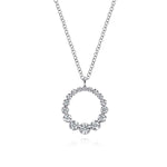 14K White Gold Diamond Circle Pendant Necklace - NK6214W45JJ-Gabriel & Co.-Renee Taylor Gallery