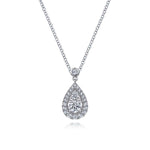 14K White Gold Diamond Classic Pendant Necklace - NK7000W45JJ-Gabriel & Co.-Renee Taylor Gallery