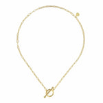 14K Yellow Gold Hollow Paperclip Chain Toggle Necklace - NK7036Y4JJJ-Gabriel & Co.-Renee Taylor Gallery