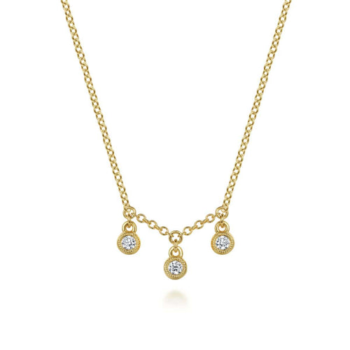 14K Yellow Gold Diamond Drop Pendant Necklace - NK7044Y45JJ-Gabriel & Co.-Renee Taylor Gallery