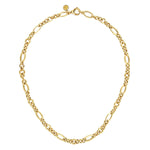 14K Yellow Gold 17" Hollow Figaro Link Chain Necklace - NK7144-17Y4JJJ-Gabriel & Co.-Renee Taylor Gallery