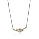 Spear Station Necklace, Gold, Sterling Silver, Diamonds - NZZP989582DIX16-18-John Hardy-Renee Taylor Gallery