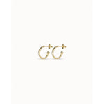 Gold Pick 1 Hoop Charm Earrings - PEN0700ORO0000U-UNO de 50-Renee Taylor Gallery