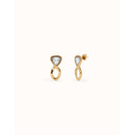 18k gold-plated earrings with triangular multicolored crystals - PEN0980MCLORO0U-UNO de 50-Renee Taylor Gallery