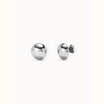 Sterling Silver Plated Bead Shaped Earrings - PEN0996MTL0000U-UNO de 50-Renee Taylor Gallery