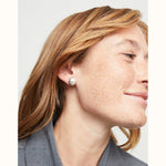 Sterling Silver Plated Bead Shaped Earrings - PEN0996MTL0000U-UNO de 50-Renee Taylor Gallery