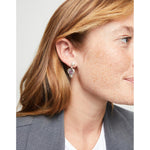 Sterling Silver Plated Earrings with Hanging Heart and Pink Crystal - PEN0997RSAMTL0U-UNO de 50-Renee Taylor Gallery