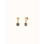18K Gold Plated Earrings with Black Hanging Crystal - PEN0998NGRORO0U-UNO de 50-Renee Taylor Gallery