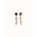 Ser Deslumbrante Faceted Black Crystal and Links Gold Plated Drop Earring - PEN1003NGRORO0U-UNO de 50-Renee Taylor Gallery