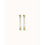 Gravity 18k Gold Plated Earrings with Long Chain and Sphere - PEN1063ORO0000U-UNO de 50-Renee Taylor Gallery