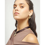 Small Golden Heart Stud Earrings - PEN1068ORO0000U-UNO de 50-Renee Taylor Gallery
