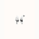 Silver Stud Earrings with Elongated Organic Shapes - PEN1071MTL0000U-UNO de 50-Renee Taylor Gallery