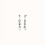 Silver Drop Earrings with Chained Hearts - PEN1072MTL0000U-UNO de 50-Renee Taylor Gallery