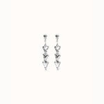 Silver Drop Earrings with Chained Hearts - PEN1072MTL0000U-UNO de 50-Renee Taylor Gallery