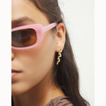 Golden Elongated Zigzag Earrings - PEN1074ORO0000U-UNO de 50-Renee Taylor Gallery