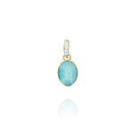 "Boules" Anice Charm in Hand-Engraved Gold, Diamonds, Rock crystal, and Amazonite (Small) - PS1-609-Nanis-Renee Taylor Gallery