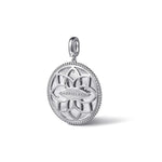 925 Sterling Silver White Sapphire Bujukan Gemini Medallion Pendant - PT7594SVJWS