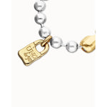 Beat Silver-Plated Beaded Bracelet with 18k Gold-Plated Clasp and Padlock - PUL1215OROMTL-UNO de 50-Renee Taylor Gallery