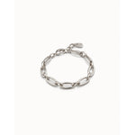 Sterling Silver Plated Oval Link Bracelet with Carabiner Clasp - PUL2263MTL-UNO de 50-Renee Taylor Gallery