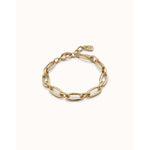 18K Gold Plated Medium Sized Oval Link Bracelet with Carabiner Clasp - PUL2263ORO0000M-UNO de 50-Renee Taylor Gallery