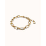 18K Gold Plated Medium Sized Oval Link Bracelet with Carabiner Clasp - PUL2263ORO0000M-UNO de 50-Renee Taylor Gallery