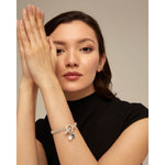 Two Expearltional Sterling Silver Plated Bracelet - PUL2374AZUMTL0M-UNO de 50-Renee Taylor Gallery