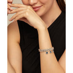 Sublime Sterling Silver Plated Bracelet - PUL2386AZUMTL0M-UNO de 50-Renee Taylor Gallery