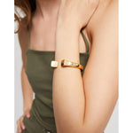 18K Gold Plated Bangle Bracelet - PUL2493ORO-UNO de 50-Renee Taylor Gallery