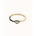 Fine 18k gold-plated bracelet with leather and central multicolored faceted crystal - PUL2509MCLORO-UNO de 50-Renee Taylor Gallery