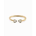 Rigid 18k gold-plated bracelet with two multicolored faceted crystals - PUL2510MCLORO0L-UNO de 50-Renee Taylor Gallery