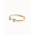 Rigid 18k gold-plated bracelet with two multicolored faceted crystals - PUL2510MCLORO0L-UNO de 50-Renee Taylor Gallery