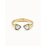 18k Gold plated bracelet with two multicolored faceted crystals - PUL2511MCLORO-UNO de 50-Renee Taylor Gallery