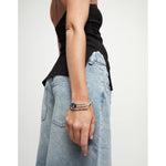 Bangle Bracelet Black Crystal - PUL2512NGRMTL-UNO de 50-Renee Taylor Gallery