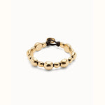 Leather Bracelet with Round 18K Gold Plated Beads - PUL2532ORO-UNO de 50-Renee Taylor Gallery