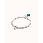 Sterling silver-plated bracelet with Murano glass and dragonfly- PUL2535VRDMTL-UNO de 50-Renee Taylor Gallery