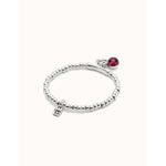 Sterling silver-plated bracelet with red Murano glass and the word Lucky - PUL2536MORMTL-UNO de 50-Renee Taylor Gallery