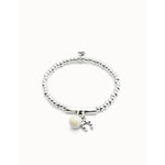 Sterling silver-plated bracelet with ivory Murano glass and horseshoe - PUL2537MFLMTL-UNO de 50-Renee Taylor Gallery