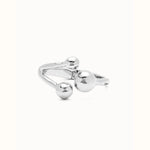 Sterling Silver Plated Cuff Bracelet with Three Beads - PUL2546MTL-UNO de 50-Renee Taylor Gallery