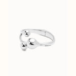 Sterling Silver Plated Cuff Bracelet with Three Beads - PUL2546MTL-UNO de 50-Renee Taylor Gallery
