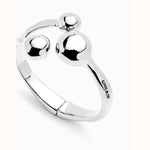Sterling Silver Plated Cuff Bracelet with Three Beads - PUL2546MTL-UNO de 50-Renee Taylor Gallery