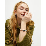 Ser Deslumbrante Oval Faceted Black Crystal Silver Plated Beaded Bracelet - PUL2595NGRMTL0M-UNO de 50-Renee Taylor Gallery