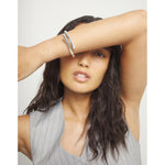 Roots Rigid Bracelet Plated in Sterling Silver with Intertwined Organic Shapes - PUL2630MTL-UNO de 50-Renee Taylor Gallery