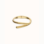 Golden Bangle Bracelet with Intertwined Organic Shapes - PUL2630ORO-UNO de 50-Renee Taylor Gallery